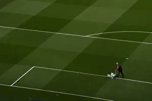 Arsenal V Aston Villa 2021-22 Prints: Arsenal vs Aston Villa: Pre-Match Pitch Preparations at Emirates Stadium (2021-22)
