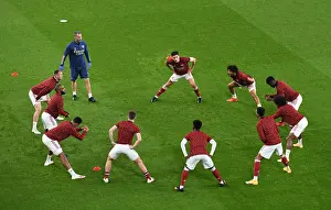 Arsenal V Aston Villa 2020-21 Prints: Arsenal vs Aston Villa: Premier League Team Warm-Up at Emirates Stadium (2020-21)