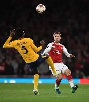 Arsenal V Atletico Madrid 2017-18 Prints: Arsenal vs Atletico Madrid: Monreal vs Partey - UEFA Europa League Semi-Final Showdown