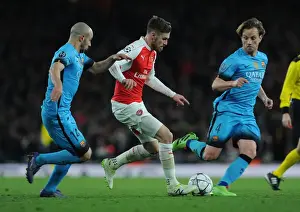 Arsenal V Barcelona 2015/16 Prints: Arsenal vs. Barcelona: A Tense Battle in the 2016 Champions League