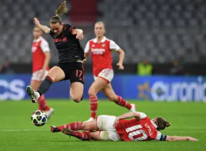 Bayern Munich V Arsenal Women 2022-23 Prints: Arsenal vs. Bayern Munich: A Battle in the UEFA Women's Champions League Quarter-Finals