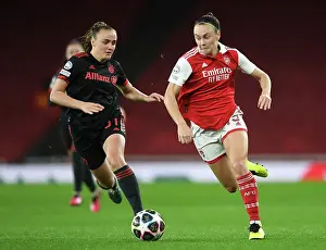 Bayern Munich Women Soccer Prints: Arsenal vs. Bayern Munich: A Champions League Showdown - Women's Quarterfinals