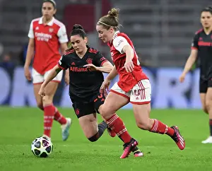 Bayern Munich V Arsenal Women 2022-23 Prints: Arsenal vs. Bayern Munich: A Quarter-Final Battle in the Women's Champions League at Allianz Arena