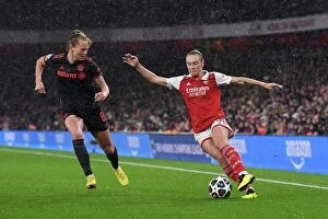 Arsenal Women v Bayern Munich Frauen 2022-23 Collection: Arsenal vs. Bayern Munich: Tense Quarter-Final Clash in Women's Champions League
