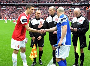 Arsenal vs. Birmingham Captains Face Off: RvP vs. Carr at the 2011 Carling Cup Final, Wembley Stadium
