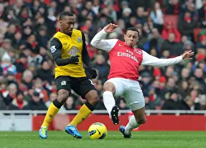 Arsenal V Blackburn Rovers 2011-12 Prints: Arsenal vs. Blackburn Rovers: Coquelin Tackles Hoilett in Premier League Clash