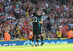 Arsenal V Boca Juniors 2011-12 Prints: Arsenal vs. Boca Juniors: Robin van Persie and Gervinho Celebrate First Goal - Emirates Cup 2011 (2-2)