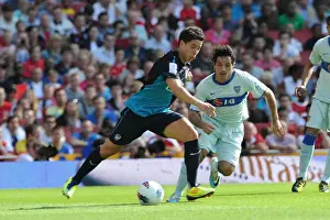 Arsenal V Boca Juniors 2011-12 Prints: Arsenal vs Boca Juniors: Samir Nasri vs Diego Milito - The Thrilling 2:2 Draw at Emirates Cup