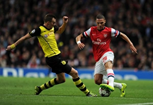 Arsenal V Borussia Dortmund 2013-14 Prints: Arsenal vs. Borussia Dortmund: Kieran Gibbs vs