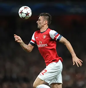 Arsenal V Borussia Dortmund 2013-14 Prints: Arsenal vs Borussia Dortmund: Olivier Giroud in Action, UEFA Champions League 2013-14