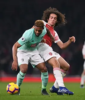 Arsenal V Bournemouth 2018-19 Prints: Arsenal vs Bournemouth: Guendouzi vs Ibe - Intense Battle in the Premier League