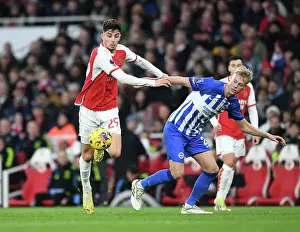 Arsenal V Brighton And Hove Albion 2023-24 Prints: Arsenal vs Brighton: Clash between Havertz and van Hecke in the 2023-24 Premier League