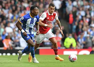 Arsenal V Brighton And Hove Albion 2022-23 Prints: Arsenal vs. Brighton: Jakub Kiwior Closes Down Pervis Estupinan in Intense Premier League Clash (2022-23)