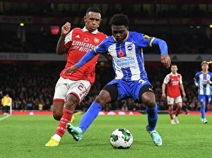 Images Dated 9th November 2022: Arsenal vs Brighton: Marquinhos vs Lamptey Clash in Carabao Cup Third Round