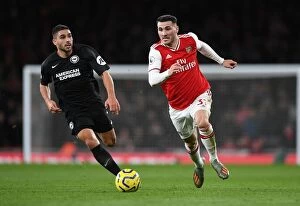 Images Dated 6th December 2019: Arsenal vs Brighton: Sead Kolasinac Clashes with Neal Maupay in Premier League Showdown