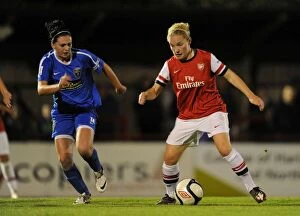 Images Dated 30th August 2012: Arsenal vs. Bristol Academy: A Battle for Supremacy in the FA WSL - Kim Little vs. Mel Lawley