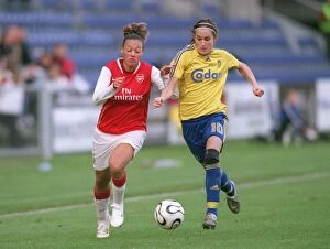 Brondby v Arsenal Ladies 2006-07 Collection: Arsenal vs. Brondby: Lianne Sanderson and Julie Rydahl Bukh in a Thrilling UEFA Women's Cup