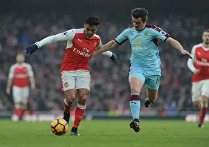 Arsenal V Burnley 2016-17 Prints: Arsenal vs Burnley: Alexis Sanchez Faces Off Against Joey Barton in Premier League Clash