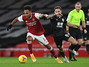 Arsenal V Burnley 2020-21 Prints: Arsenal vs Burnley: Aubameyang Clashes with Brownhill in Premier League Showdown