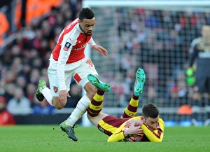 Arsenal V Burnley FA Cup 4th Rd 2016 Prints: Arsenal vs. Burnley: Coquelin vs. Jones - FA Cup Fourth Round Battle at The Emirates