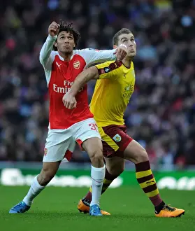 Arsenal V Burnley FA Cup 4th Rd 2016 Prints: Arsenal vs Burnley: Elneny vs Vokes - FA Cup Fourth Round Battle