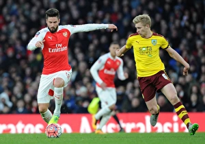 Arsenal V Burnley FA Cup 4th Rd 2016 Prints: Arsenal vs Burnley: FA Cup Clash - Giroud vs Mee