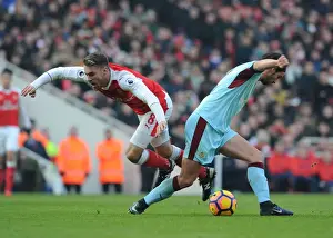 Arsenal V Burnley 2016-17 Prints: Arsenal vs. Burnley: Intense Battle at Emirates Stadium, January 2017