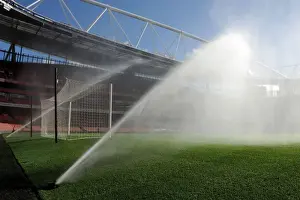 Arsenal V Burnley 2014/15 Prints: Arsenal vs Burnley: Pre-Match Pitch Preparation at Emirates Stadium (2014/15)
