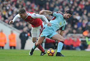 Arsenal V Burnley 2016-17 Prints: Arsenal vs. Burnley: Ramsey vs. Boyd Battle in the Premier League