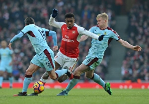 Arsenal V Burnley 2016-17 Prints: Arsenal vs Burnley: Tense Battle at Emirates Stadium, January 2017