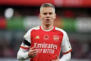 Arsenal vs Burnley: Zinchenko's Intense Focus at Emirates Stadium (Premier League 2023-24)