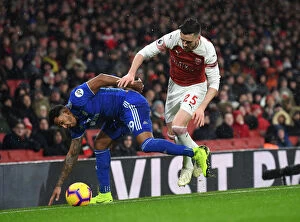 Images Dated 29th January 2019: Arsenal vs. Cardiff: Jenkinson vs. Mendez-Liang Clash in Premier League Showdown