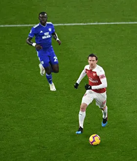 Arsenal V Cardiff City 2018-19 Prints: Arsenal vs. Cardiff: Monreal Clashes with Niasse in Premier League Showdown