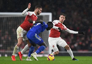 Images Dated 29th January 2019: Arsenal vs. Cardiff: Mustafi and Monreal Clash in Premier League Showdown