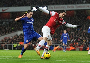 Arsenal V Cardiff City 2013-14 Prints: Arsenal vs. Cardiff: Rosicky vs. Cowie in Intense Premier League Clash