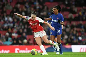 Arsenal Women V Chelsea Women 2023-24 Prints: Arsenal vs. Chelsea: A Battle in the Barclays Women's Super League (2023-24) - Caitlin Foord vs