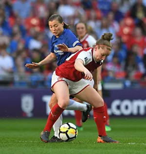 Arsenal Women V Chelsea Ladies - FA Cup Final 2018 Prints: Arsenal vs Chelsea: A Battle of Wits - Kim Little vs Fran Kirby at the FA Cup Final