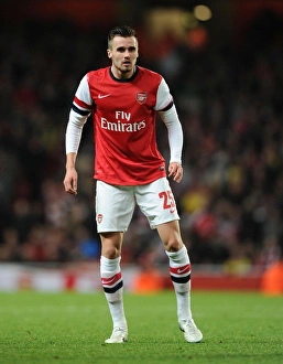 Arsenal V Chelsea - Capital One Cup 4th Rd 2013-14 Prints: Arsenal vs Chelsea: Carl Jenkinson in Action at the Emirates Stadium - Capital One Cup 2013-14