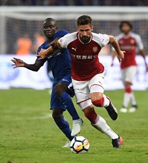 Images Dated 23rd July 2017: Arsenal vs. Chelsea: A Clash of Gioud and Kante in Beijing's Pre-Season Friendly