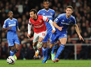 Arsenal V Chelsea - Capital One Cup 4th Rd 2013-14 Prints: Arsenal vs. Chelsea: Clash of Titans - Cazorla vs. Cahill