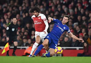 Images Dated 19th January 2019: Arsenal vs. Chelsea: Elneny vs. Azpilicueta - Premier League Clash at Emirates Stadium