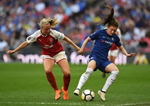 Arsenal Women V Chelsea Ladies - FA Cup Final 2018 Prints: Arsenal vs Chelsea: FA Cup Final Showdown - Mead vs Blundell