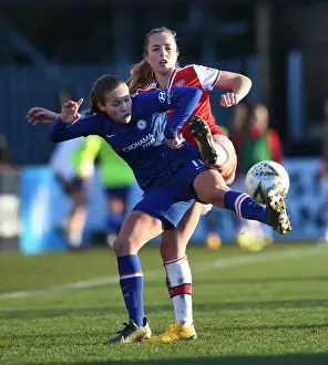 Arsenal Women V Chelsea Women 2019-20 Prints: Arsenal vs. Chelsea: A Fierce Battle in the FA WSL (2019-20) - Lia Walti and Guro Reiten Clash