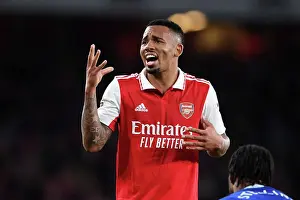 Arsenal V Chelsea 2022-23 Prints: Arsenal vs. Chelsea: Gabriel Jesus Emotional Reaction at Emirates Stadium (Premier League 2022-23)