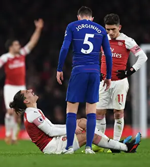 Arsenal V Chelsea 2018-19 Prints: Arsenal vs. Chelsea: Hector Bellerin Suffers Injury in Intense Premier League Clash