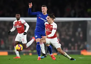 Arsenal V Chelsea 2018-19 Prints: Arsenal vs. Chelsea: Intense Battle Between Bellerin and Barkley in the Premier League