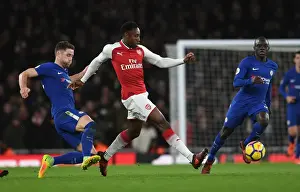 Arsenal V Chelsea 2017-18 Prints: Arsenal vs. Chelsea: Intense Battle – Welbeck Evades Cahill and Kante