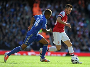 Arsenal V Chelsea 2012-13 Prints: Arsenal vs. Chelsea: Jenkinson vs. Bertrand - Premier League Showdown (2012-13)