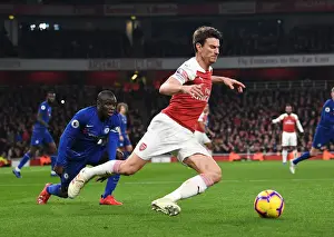 Arsenal V Chelsea 2018-19 Prints: Arsenal vs. Chelsea: Koscielny Tripped by Kante in Intense Premier League Clash (2018-19)