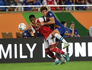 Arsenal V Chelsea - Florida Cup 2022-23 Prints: Arsenal vs. Chelsea: Marquinhos Fouls Marcos Alonso - Florida Cup 2022-23